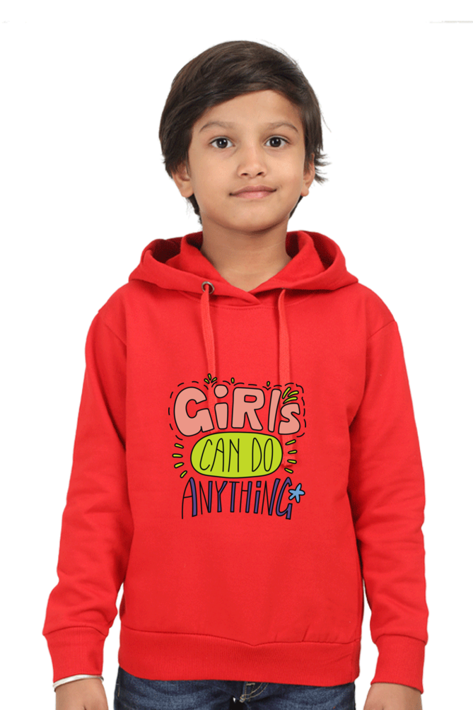 Kid's (Girls) Hoodie Sweatshirt - Girls Can Do Anything
