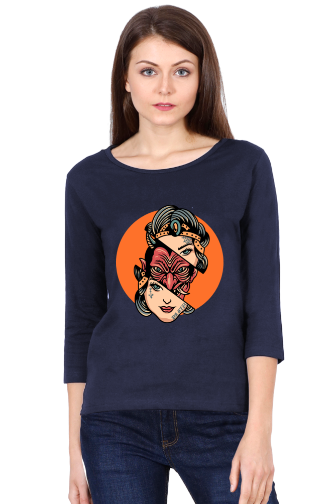 Women's 3/4 Sleeves T-shirt - Real Face