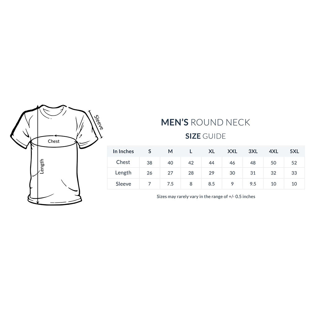 Men's Round-neck Half Sleeves Cotton T-shirt - Youth Style
