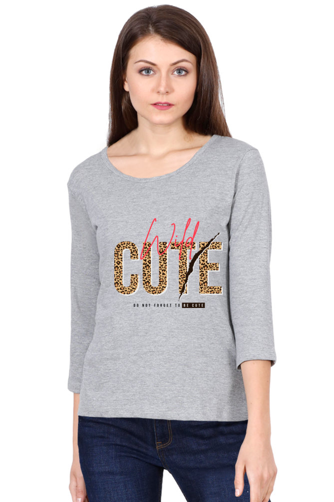 Women's 3/4 Sleeves T-shirt - Wild & Cute