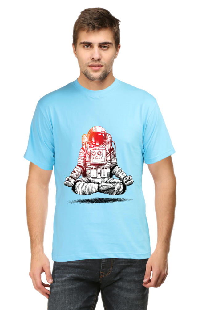 Men's Round Neck Half Sleeves T-shirt - Astronaut