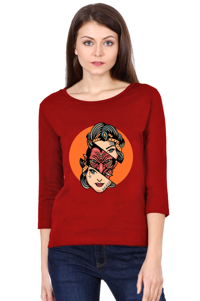 Women's 3/4 Sleeves T-shirt - Real Face