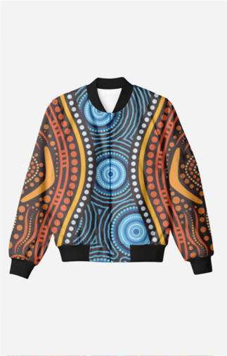 Women's Bomber Jacket - Geometric Print