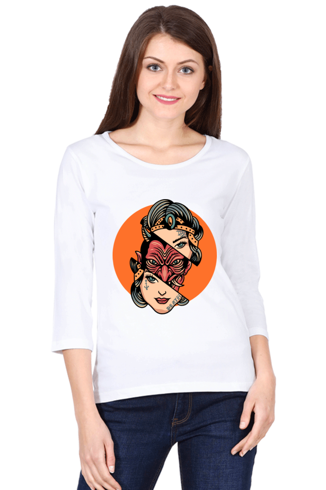 Women's 3/4 Sleeves T-shirt - Real Face