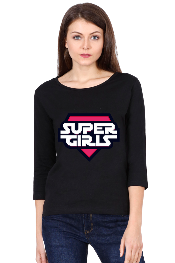 Women's 3/4 Sleeves T-shirt - Super Girls
