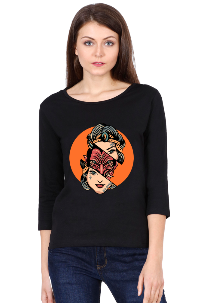 Women's 3/4 Sleeves T-shirt - Real Face