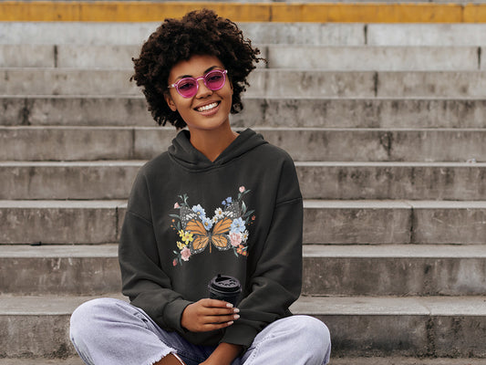 Women's Hoodie Sweatshirt - Butterfly