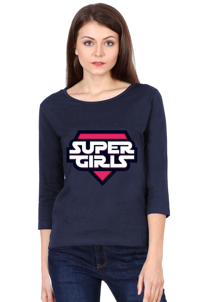 Women's 3/4 Sleeves T-shirt - Super Girls