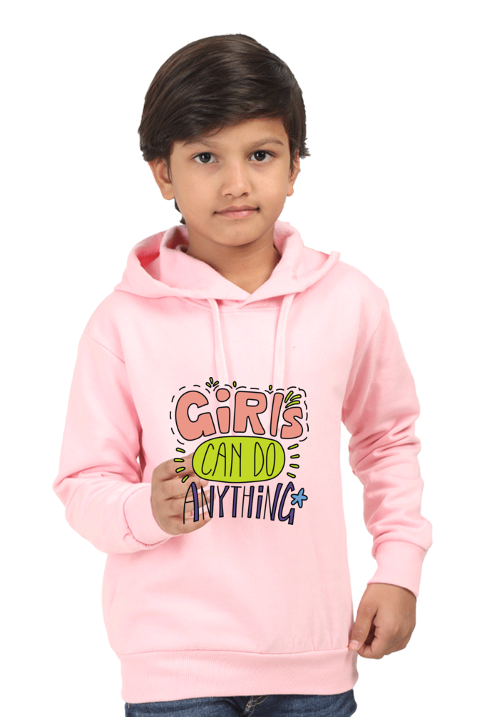 Kid's (Girls) Hoodie Sweatshirt - Girls Can Do Anything