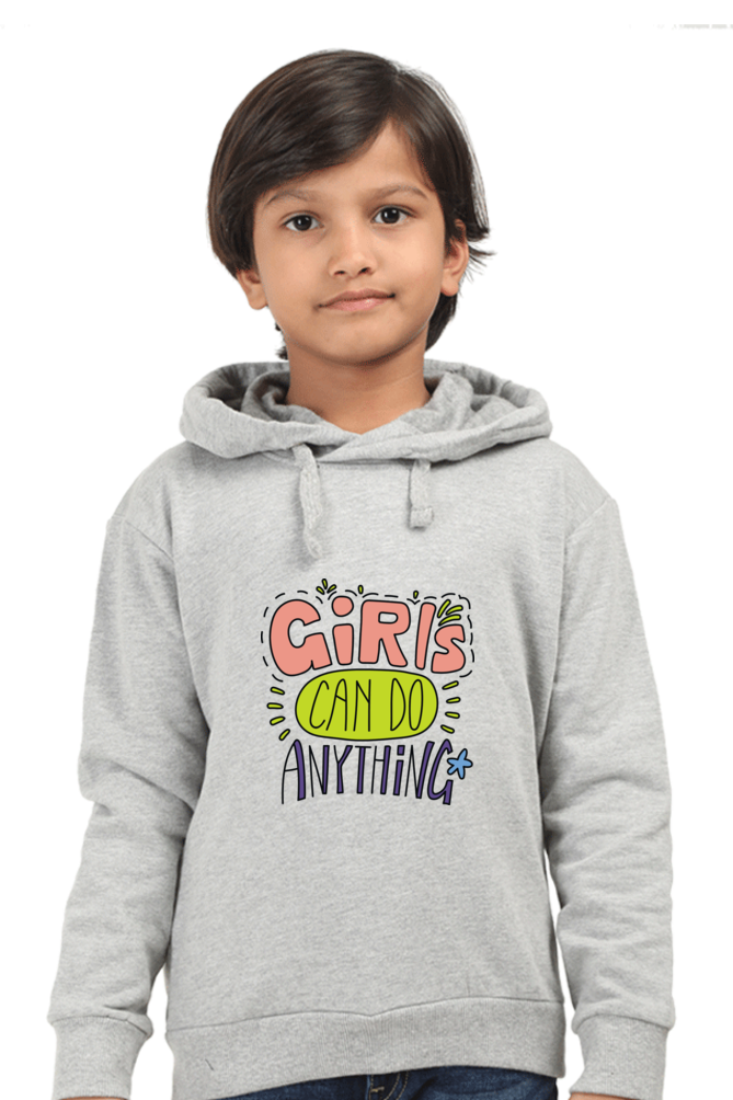 Kid's (Girls) Hoodie Sweatshirt - Girls Can Do Anything