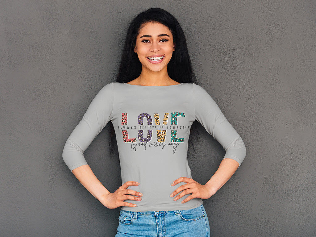 Women's 3/4 Sleeves T-shirt - LOVE