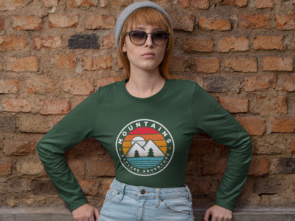 Women's Full Sleeves T-shirt - Mountains