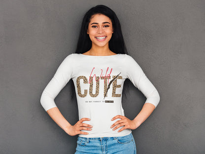 Women's 3/4 Sleeves T-shirt - Wild & Cute