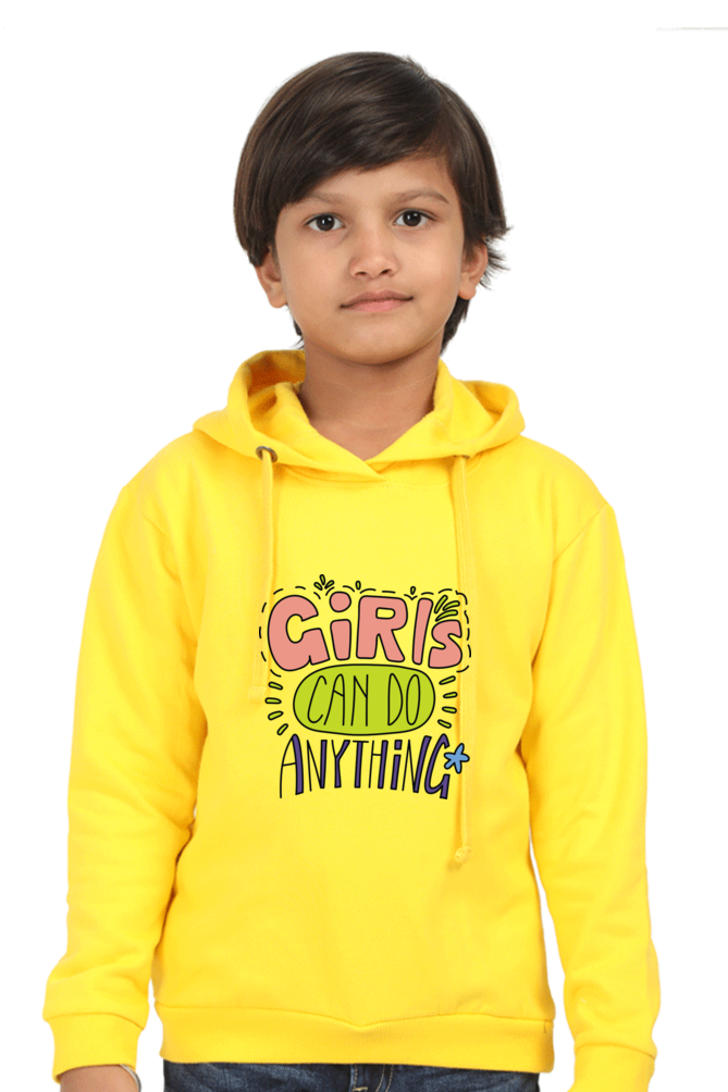 Kid's (Girls) Hoodie Sweatshirt - Girls Can Do Anything