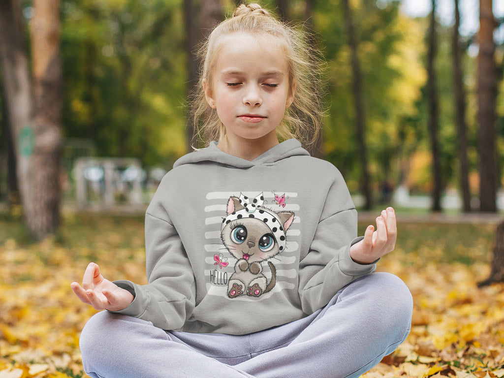Kid's Hoodie Sweatshirt - Cute Kitty