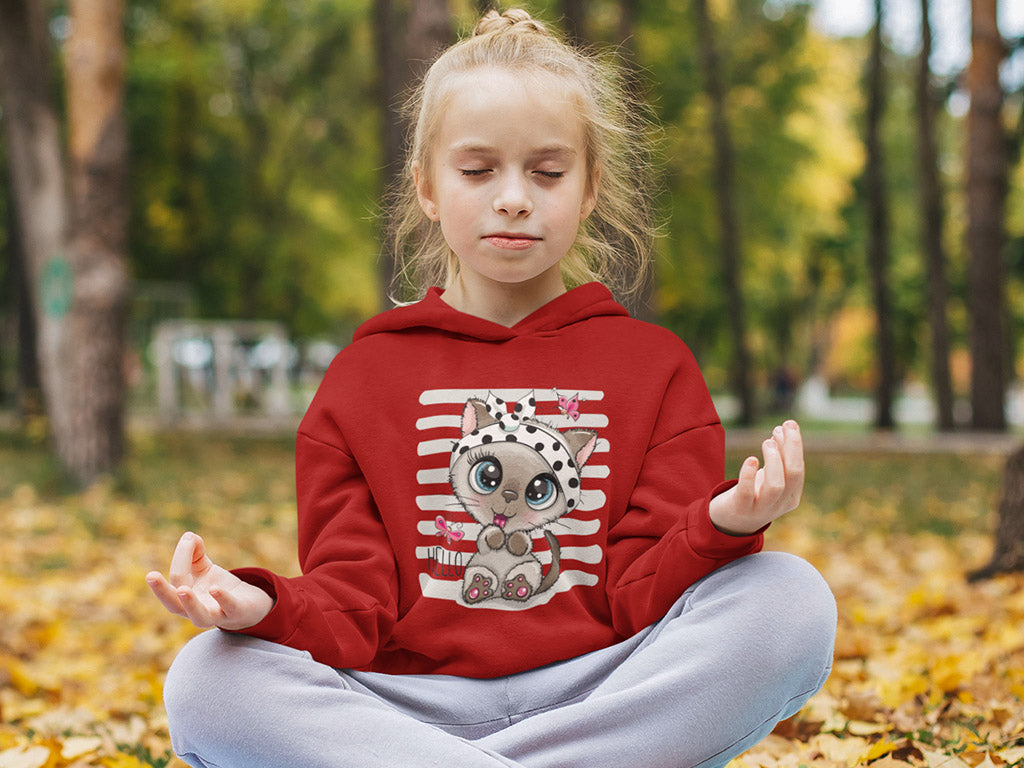 Kid's Hoodie Sweatshirt - Cute Kitty