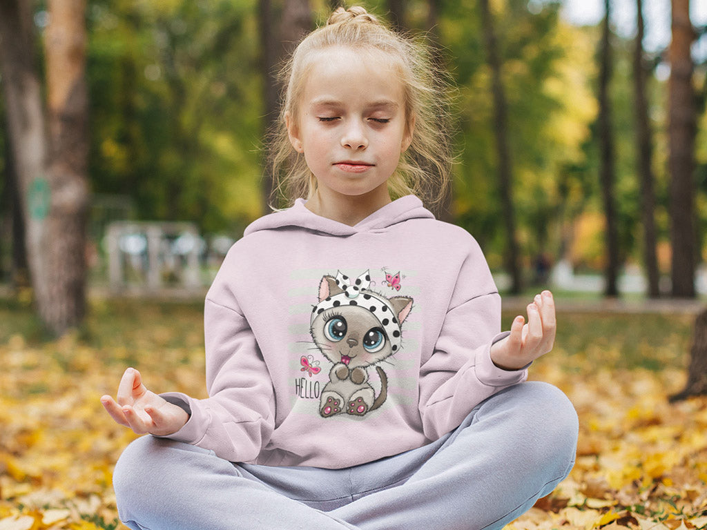 Kid's Hoodie Sweatshirt - Cute Kitty