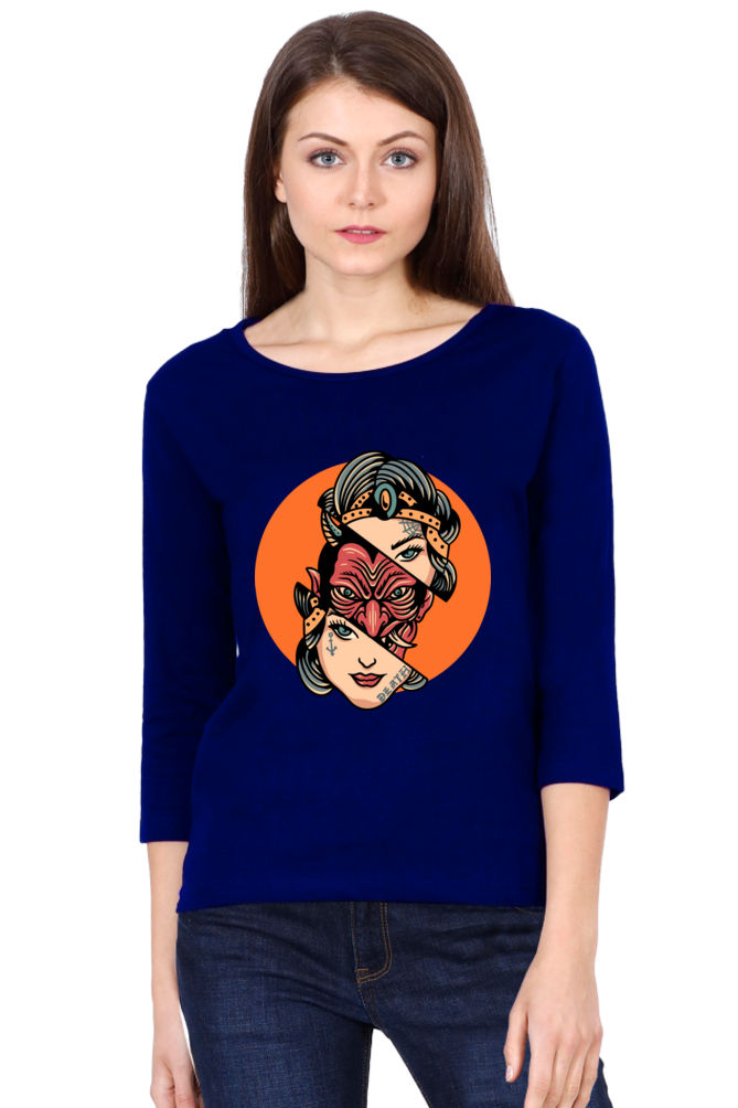 Women's 3/4 Sleeves T-shirt - Real Face