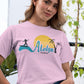 Women's Round-neck Half Sleeves Cotton T-shirt - Aloha Hawaii