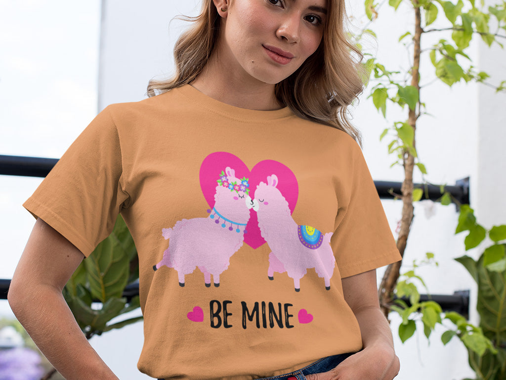 Women's Round-neck Half Sleeves Cotton T-shirt - Be Mine