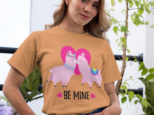 Women's Round-neck Half Sleeves Cotton T-shirt - Be Mine