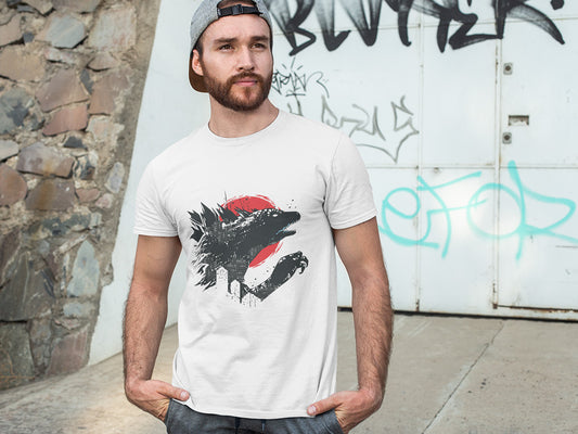 Men's Round-neck Half Sleeves Cotton T-shirt - Dragon