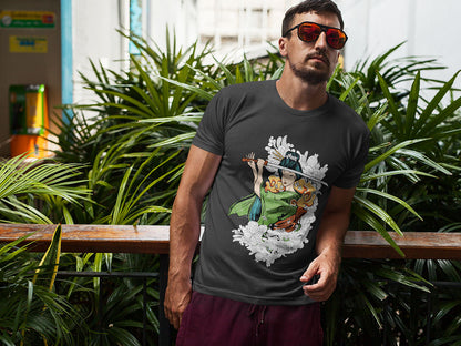 Men's Round-neck Half Sleeves Cotton T-shirt - Katana Girl