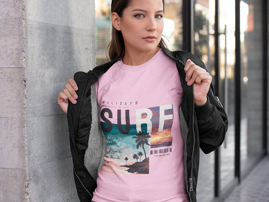 Women's Cotton Tshirt - SURF