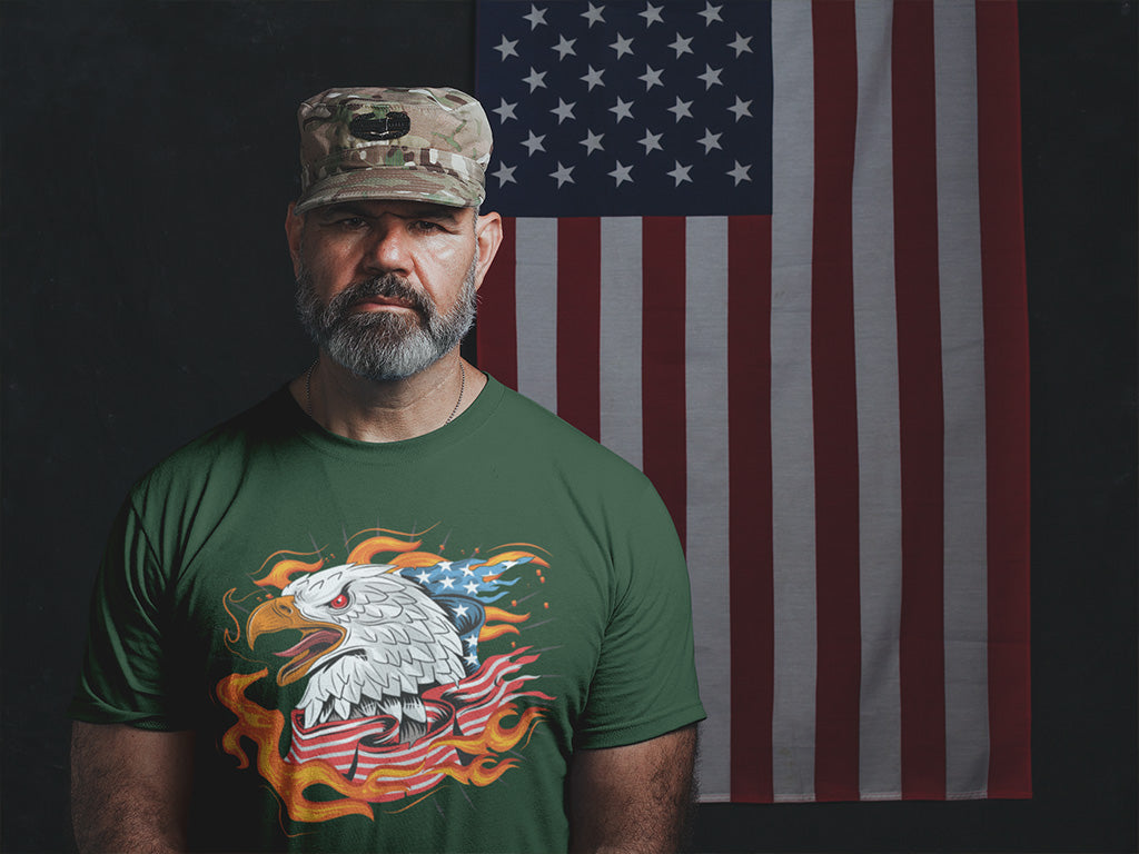 Men's Half Sleeve Round Neck T-Shirt - USA Eagle Design