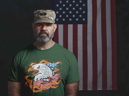 Men's Half Sleeve Round Neck T-Shirt - USA Eagle Design