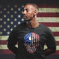 Men's Half Sleeve Round Neck T-Shirt - USA Skull Design