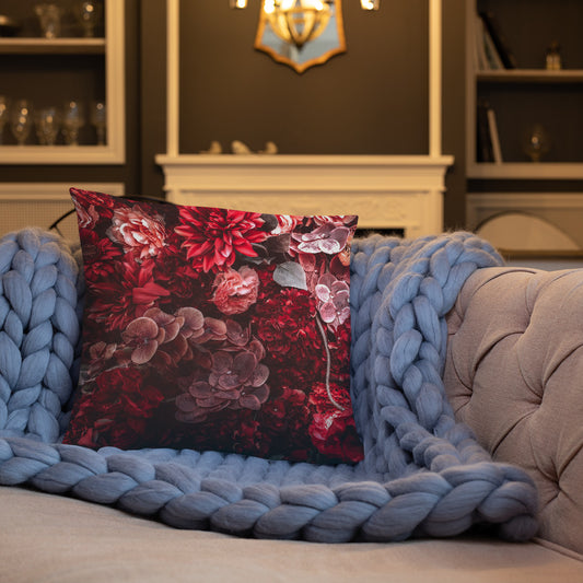 Basic Pillow - Red Flowers (18"X18", 20"X12", 22"X22")