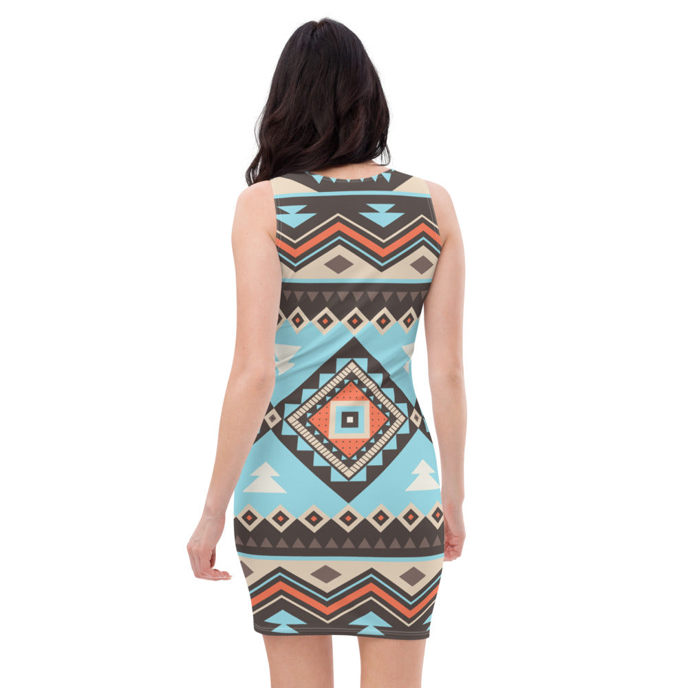 Women's Cut & Sew Dress - Tribal Print