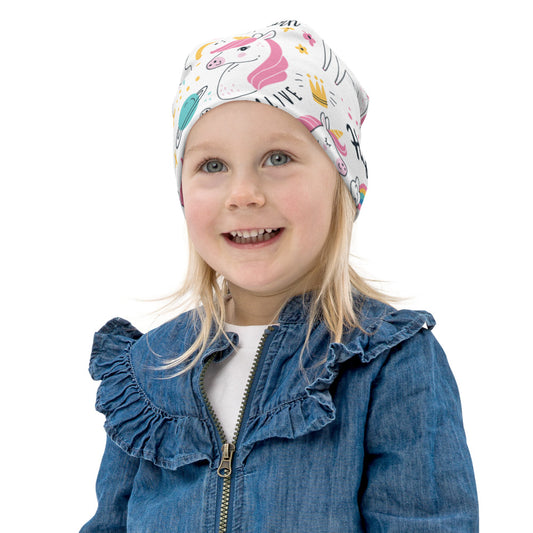 Kid's All-Over Print Beanie - Unicorn