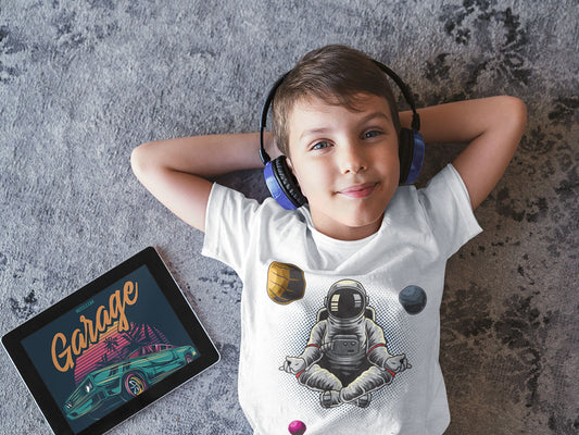 Kid's Half Sleeve Round Neck T-Shirt - Astronaut