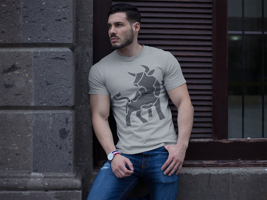 Men's Half Sleeve Round Neck T-Shirt - Bull