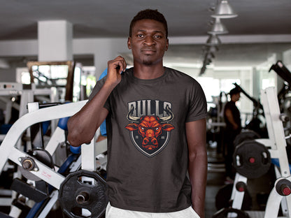 Men's Round Neck Half Sleeves Cotton T-shirt - Bull
