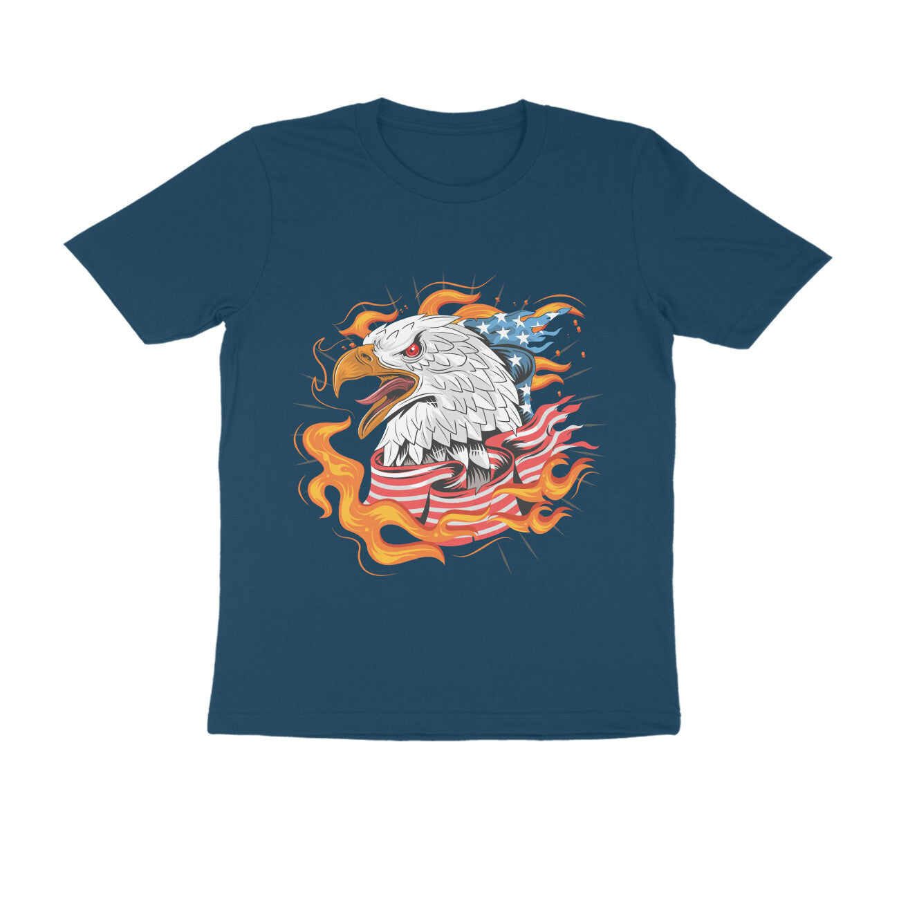 Men's Half Sleeve Round Neck T-Shirt - USA Eagle Design