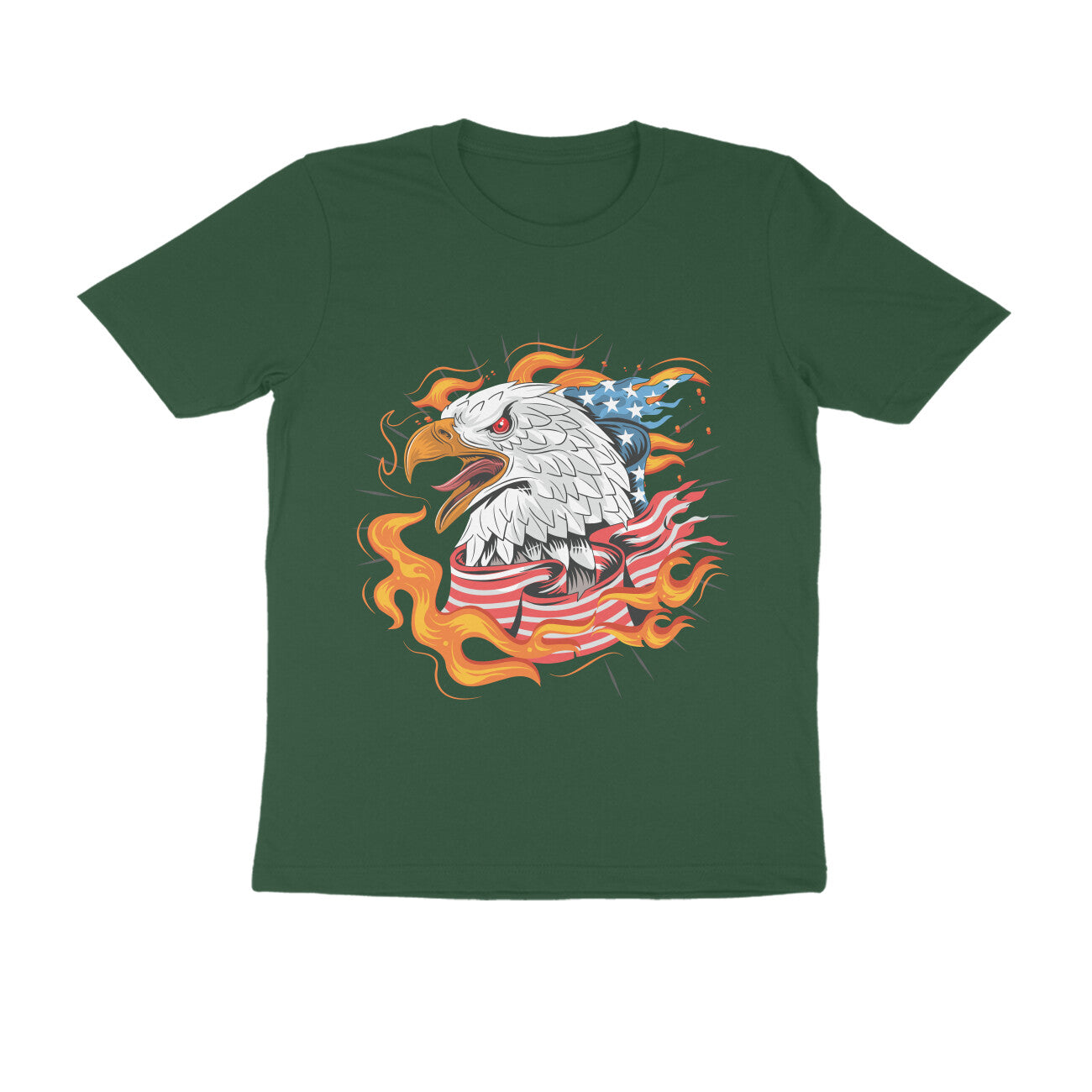 Men's Half Sleeve Round Neck T-Shirt - USA Eagle Design