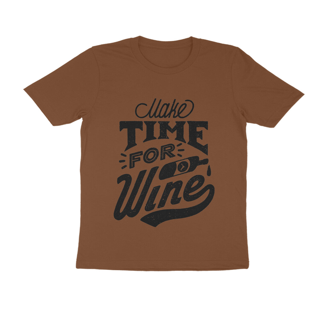 Men's Half Sleeve Round Neck T-Shirt - Time for WINE