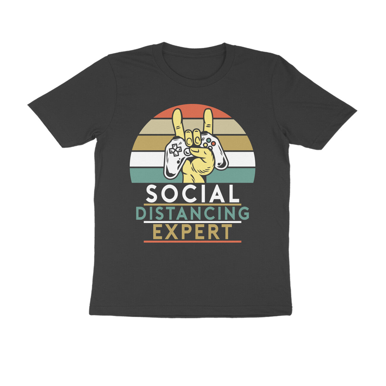 Men's Half Sleeve Round Neck T-Shirt - Social Distancing