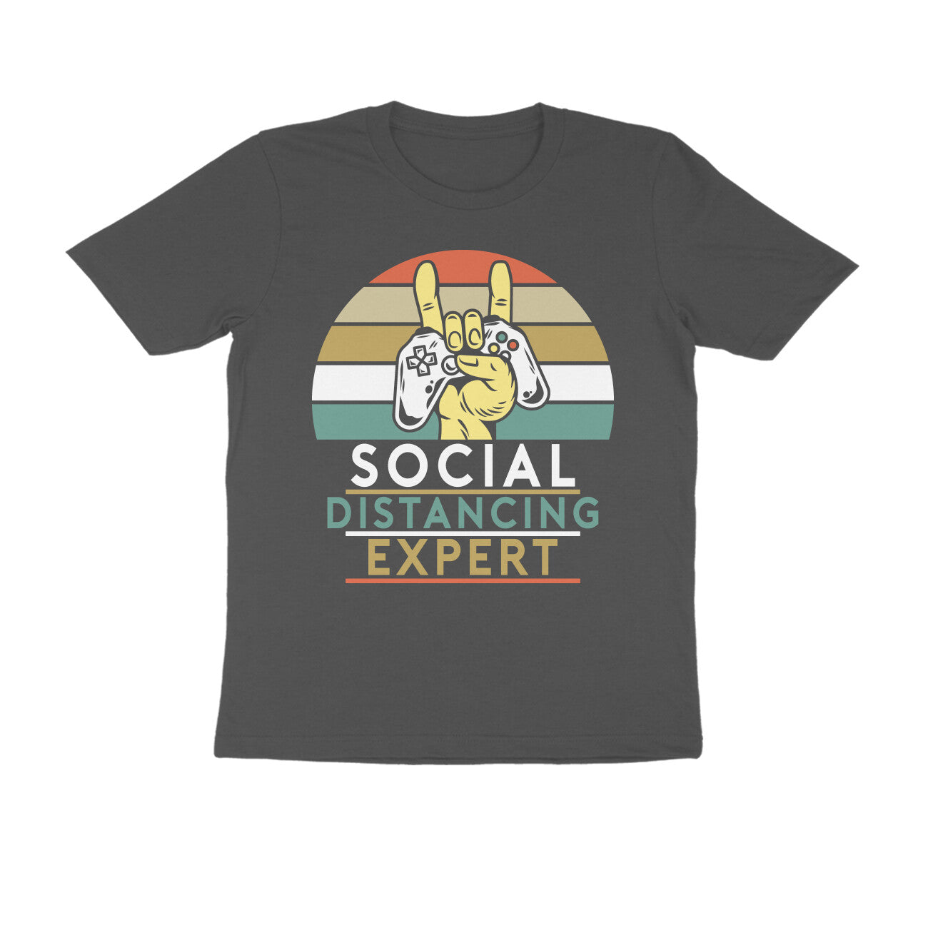 Men's Half Sleeve Round Neck T-Shirt - Social Distancing