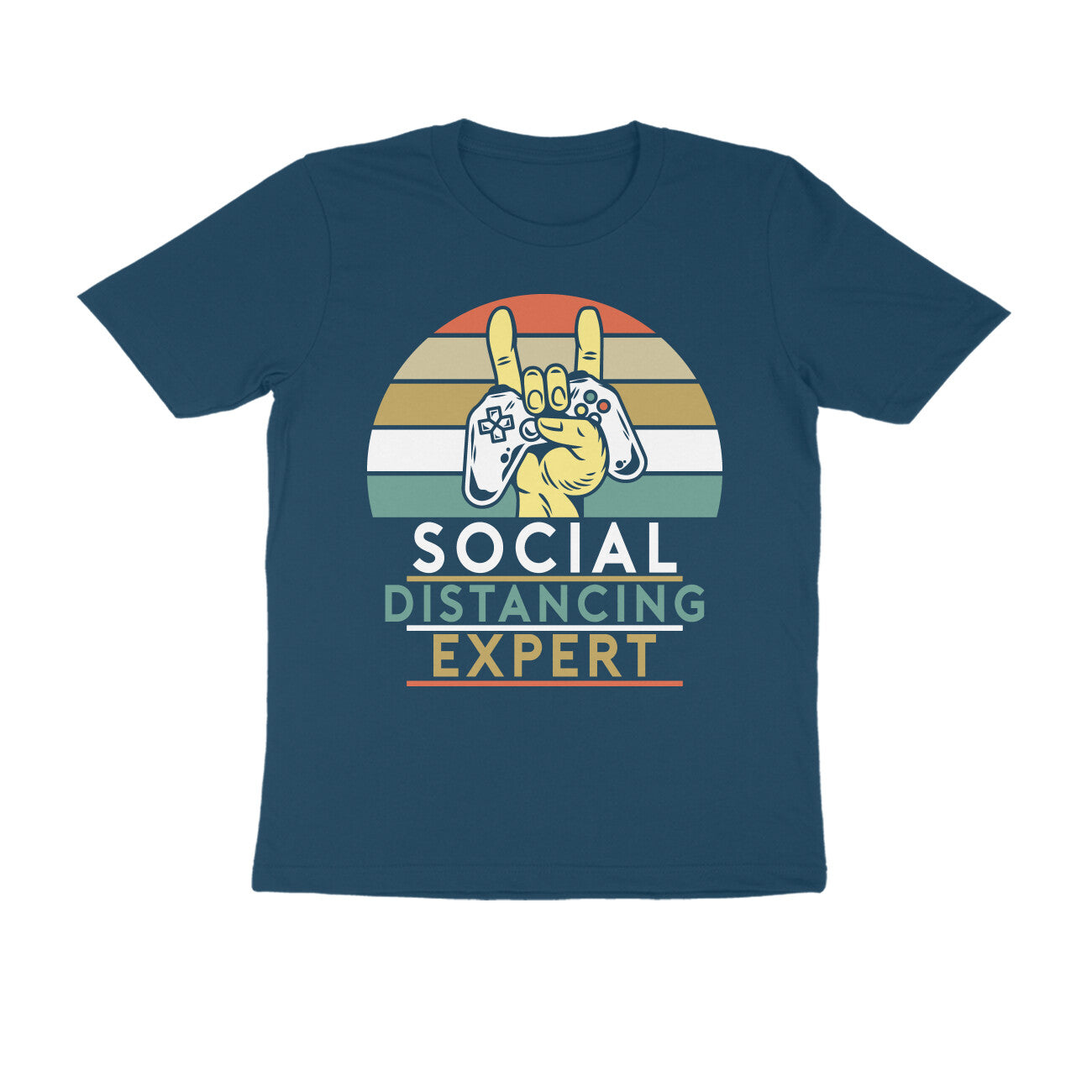 Men's Half Sleeve Round Neck T-Shirt - Social Distancing