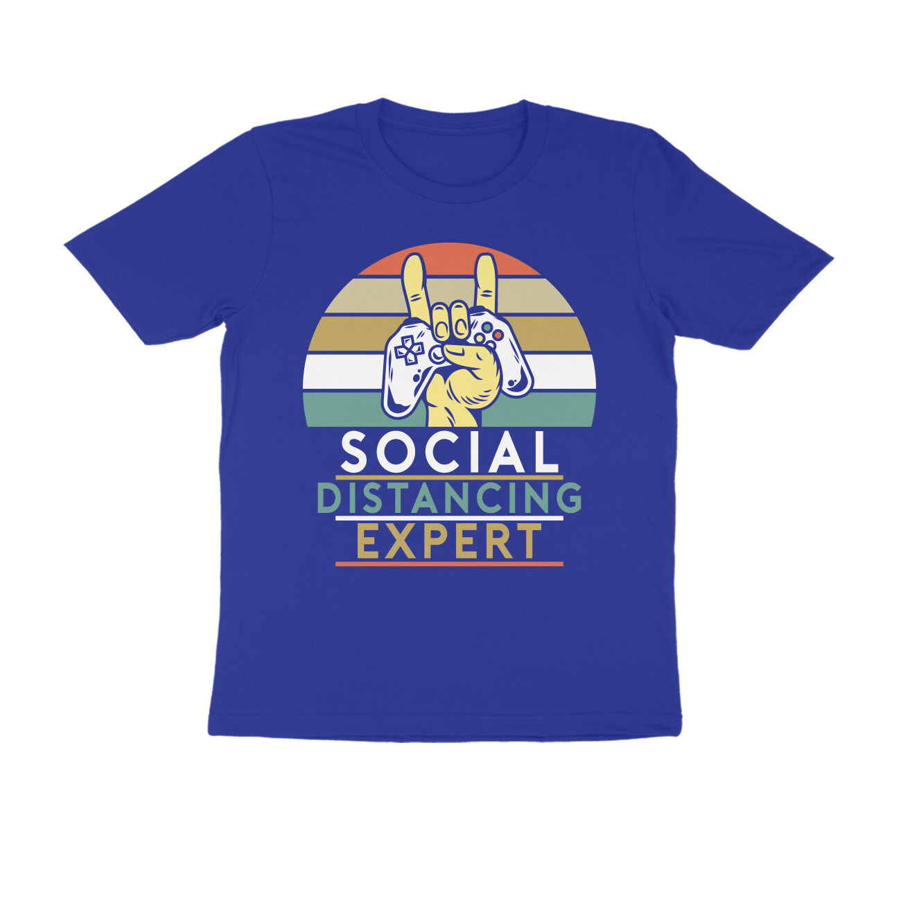 Men's Half Sleeve Round Neck T-Shirt - Social Distancing