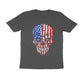 Men's Half Sleeve Round Neck T-Shirt - USA Skull Design