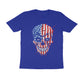 Men's Half Sleeve Round Neck T-Shirt - USA Skull Design