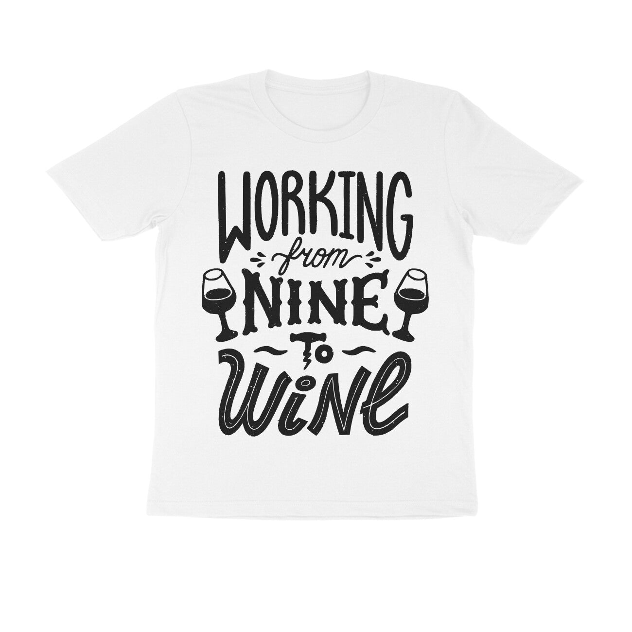 Men's Half Sleeve Round Neck T-Shirt - Nine To Wine