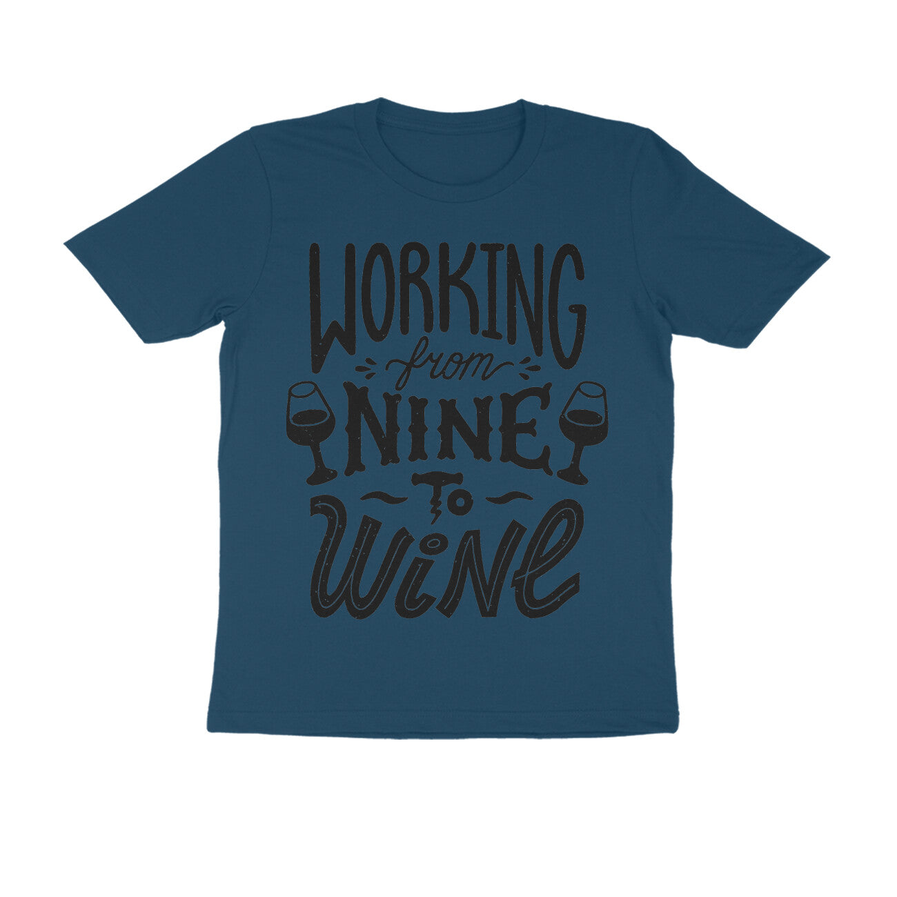 Men's Half Sleeve Round Neck T-Shirt - Nine To Wine