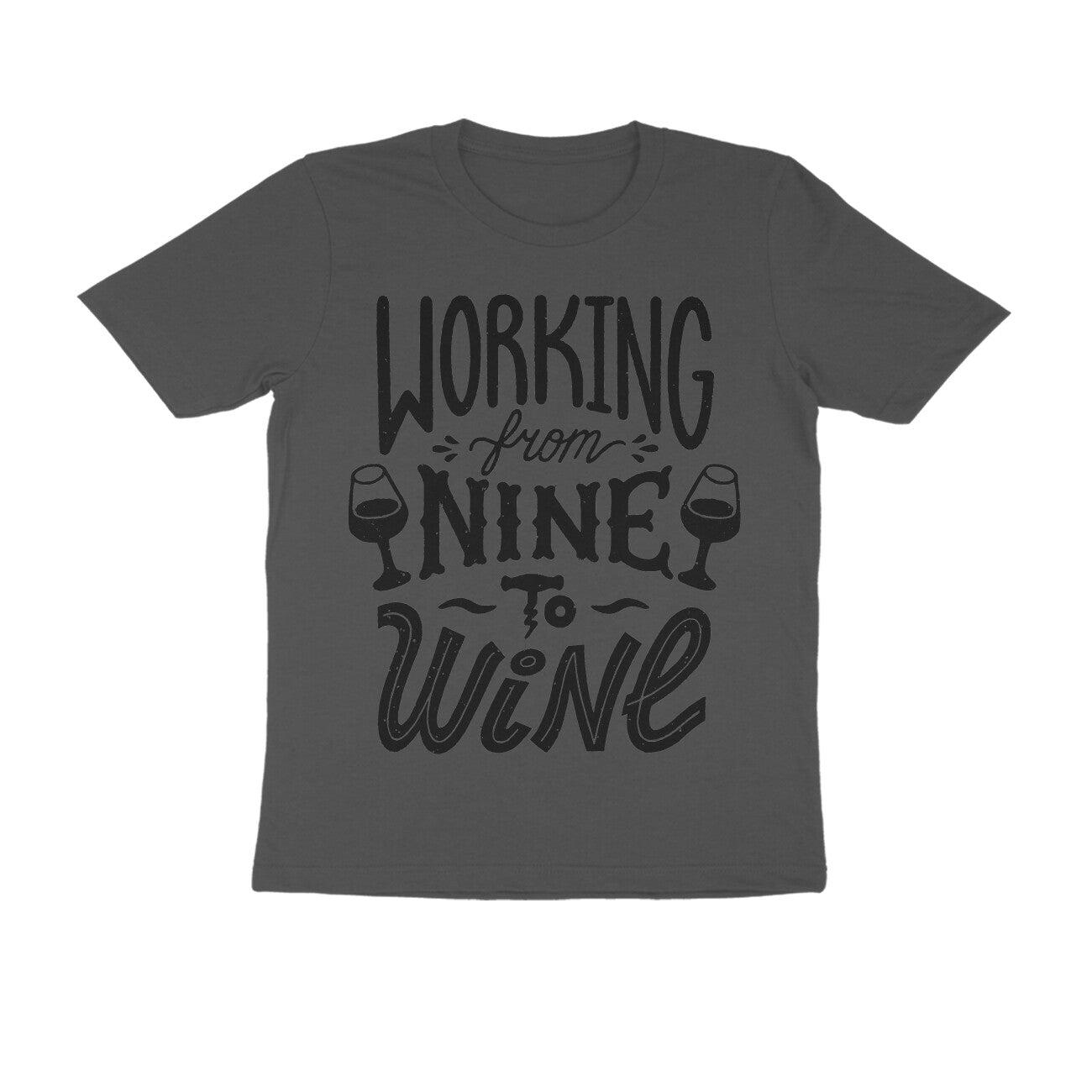 Men's Half Sleeve Round Neck T-Shirt - Nine To Wine