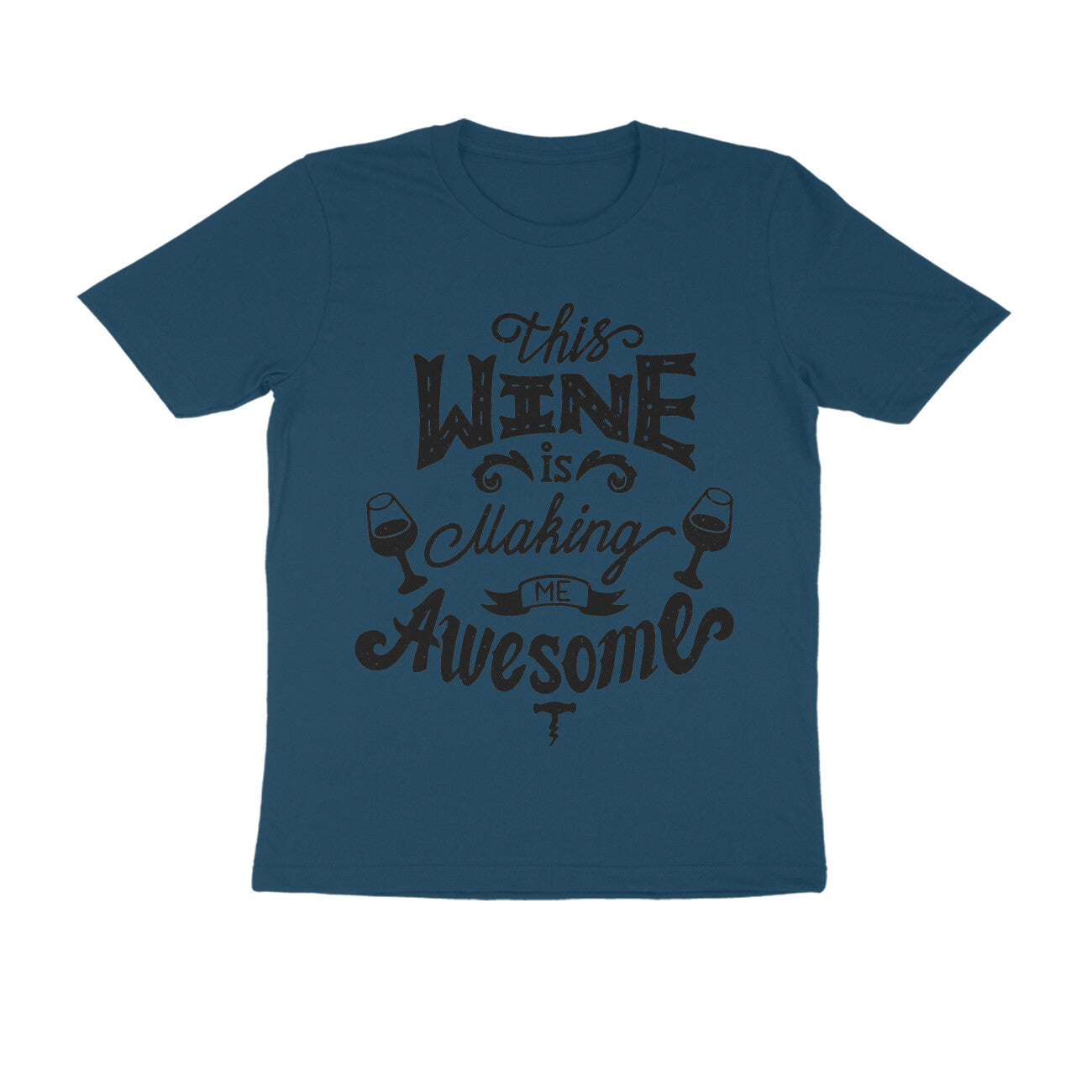 Men's Half Sleeve Round Neck T-Shirt - Awesome Wine